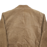BEYOND LEATHER Womens Beige Suede Jacket S Woven Zip Closure Casual Outerwear