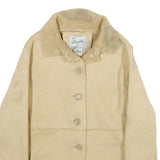 PENMAN'S Womens Beige Button Jacket S Polyester Shearling Collar Cuffs Casual