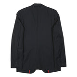 HUGO Mens Black Pinstripe Tailored Wool Jacket M Button Formal Wear