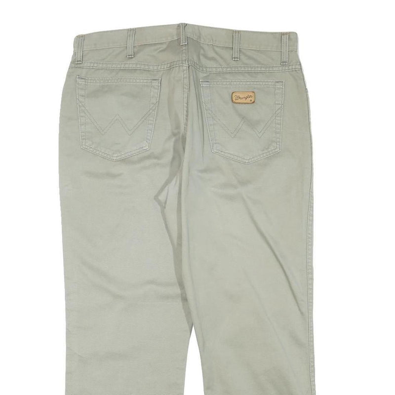 WRANGLER Mens Regular Beige Cotton Blend Zip Trousers W35 L27 Classic Straight