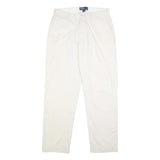 POLO RALPH LAUREN Mens Cotton White Regular Fit Straight Leg Trousers W33 L32