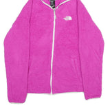THE NORTH FACE Womens Pink Hoodie Jacket L Polyester Fleece Zip Casual Outdoor