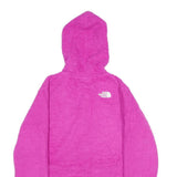 THE NORTH FACE Womens Pink Hoodie Jacket L Polyester Fleece Zip Casual Outdoor