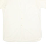 MANCRAFT Womens Cream Nylon Shirt XS Classic Button Front Short Sleeve