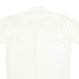 MANCRAFT Womens Cream Nylon Shirt XS Classic Button Front Short Sleeve