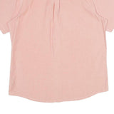 CHAPS Mens Pink Plain Cotton Short Sleeve Shirt L Button-Down Collar Casual