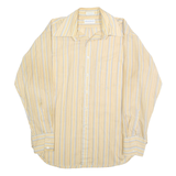 JONATHAN'S Mens Yellow & White Striped Shirt XL Classic Button-Up Long Sleeve