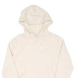 CHAMPION Womens Cream Hoodie L Cotton Pullover Drawstring