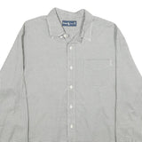RALPH LAUREN Mens Grey & White Check Shirt L Cotton Casual Classic