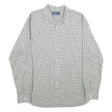 RALPH LAUREN Mens Grey & White Check Shirt L Cotton Casual Classic