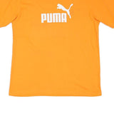 PUMA Mens Orange Cotton Blend T-Shirt M Short Sleeve Crew Neck Puma Logo