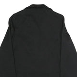 Womens Black Button Jacket M Polyester Blend Plain Classic Relaxed Fit