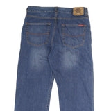 DICKIES Mens Regular Fit Blue Denim Jeans W35 L32 Classic Cotton Zip Pocket