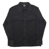 BARBADOS Mens Black Shirt L Polyester Blend Long Sleeve Button Closure