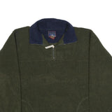 ROUNDY RIDGE Mens Green Navy Polyester Plain 1/4 Zip Pullover Jumper M Outdoor