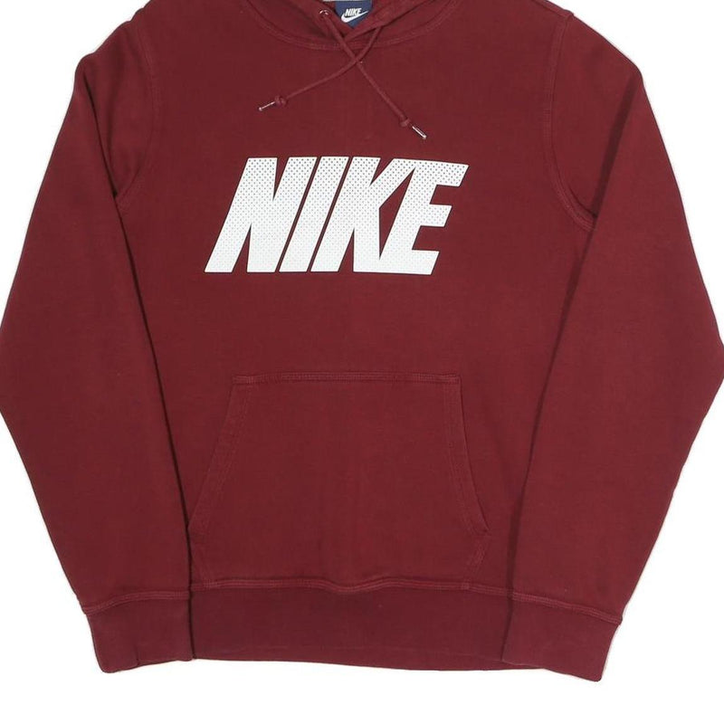 NIKE Mens Maroon Hoodie S Cotton Blend Pullover Hooded Sweatshirt