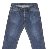 CARHARTT Mens Jeans Blue Regular Straight Denim W32 L29 Button Cotton Blend