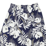 IVORY Womens Blue White Floral Midi Cotton Blend A-Line Skirt M Summer Beachwear