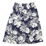 IVORY Womens Blue White Floral Midi Cotton Blend A-Line Skirt M Summer Beachwear