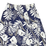 IVORY Womens Blue White Floral Midi Cotton Blend A-Line Skirt M Summer Beachwear