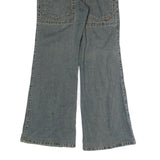 HAOSSHINU Mens Regular Fit Flared Denim Light Blue Cotton Jeans W26 L27 Stylish