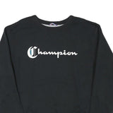 CHAMPION Mens Black Cotton Blend Crew Neck M Sweatshirt Classic Logo Pullover