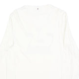 PRETTY GREEN Mens White Long Sleeve Crew Neck Graphic T-Shirt S Cotton Blend