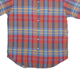 RALPH LAUREN Mens Red Blue Plaid Short Sleeve Shirt M Casual Cotton Blend