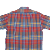 RALPH LAUREN Mens Red Blue Plaid Short Sleeve Shirt M Casual Cotton Blend