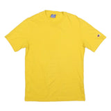 CHAMPION Mens Yellow Cotton Blend Graphic T-Shirt S Short Sleeve Crew Neck Logo