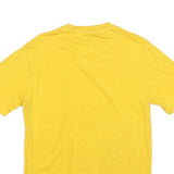 CHAMPION Mens Yellow Cotton Blend Graphic T-Shirt S Short Sleeve Crew Neck Logo