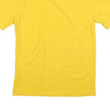 CHAMPION Mens Yellow Cotton Blend Graphic T-Shirt S Short Sleeve Crew Neck Logo