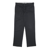 DICKIES Mens Cotton Blend Black Slim Trousers W33 L30 Workwear Zip Closure