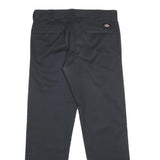 DICKIES Mens Cotton Blend Black Slim Trousers W33 L30 Workwear Zip Closure