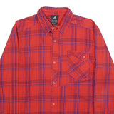 ADIDAS Mens Red & Purple Plaid Shirt M Cotton Blend Casual Long Sleeve Button