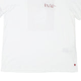 LEVI'S Mens White Graphic T-Shirt XL Short Sleeve Crew Neck Cotton Blend