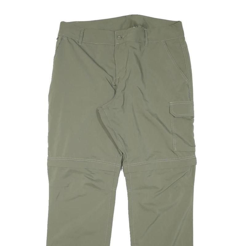 COLUMBIA Mens Regular Fit Olive Green Cargo Zip Trousers W34 L30 Outdoor Hiking