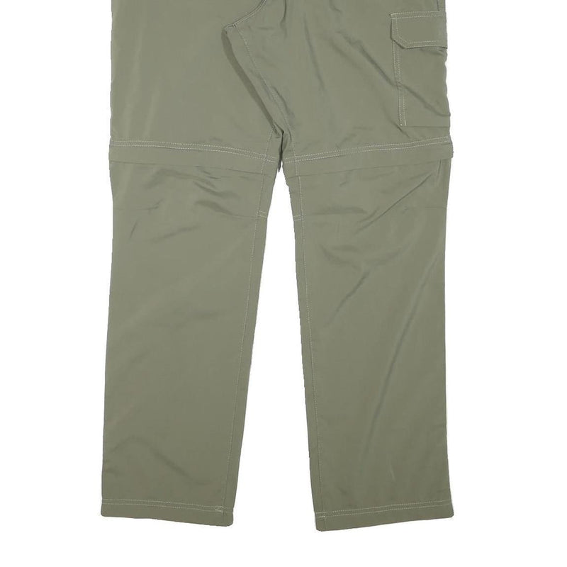 COLUMBIA Mens Regular Fit Olive Green Cargo Zip Trousers W34 L30 Outdoor Hiking