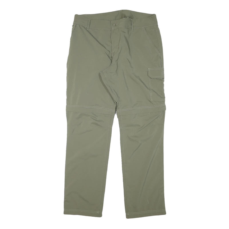 COLUMBIA Mens Regular Fit Olive Green Cargo Zip Trousers W34 L30 Outdoor Hiking