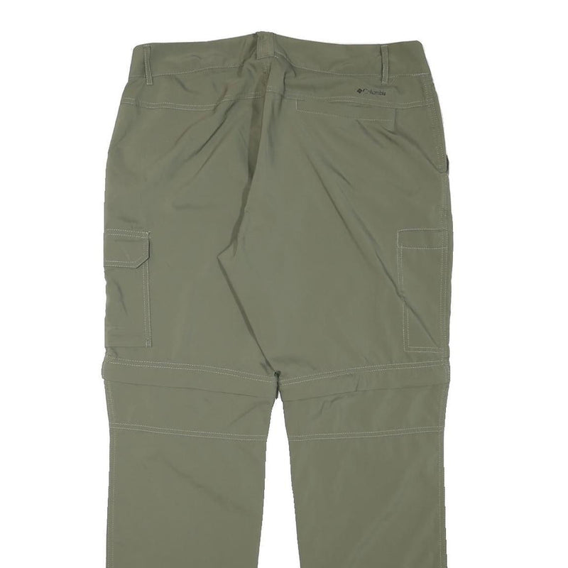 COLUMBIA Mens Regular Fit Olive Green Cargo Zip Trousers W34 L30 Outdoor Hiking