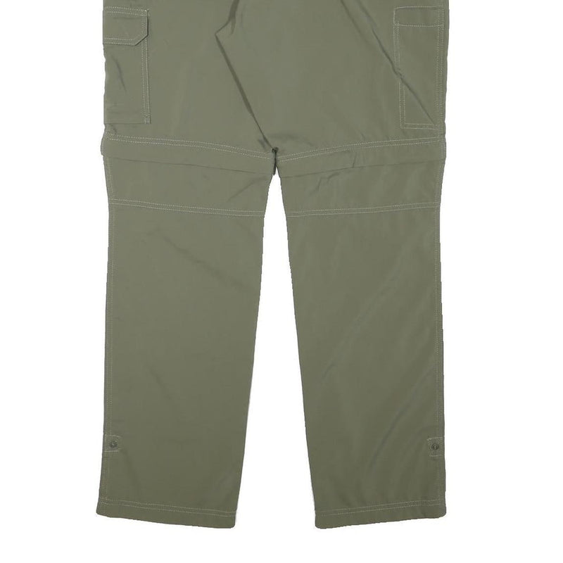 COLUMBIA Mens Regular Fit Olive Green Cargo Zip Trousers W34 L30 Outdoor Hiking