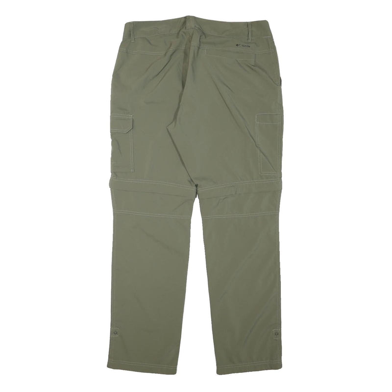 COLUMBIA Mens Regular Fit Olive Green Cargo Zip Trousers W34 L30 Outdoor Hiking