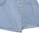 BOLERO Womens Blue Denim Mini Cotton Blend Skater Skirt M Button Fastening