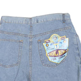 BOLERO Womens Blue Denim Mini Cotton Blend Skater Skirt M Button Fastening