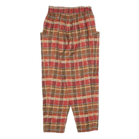 MARELLA Womens Polyester Blend Brown & Red Relaxed Straight Trousers W25 L25