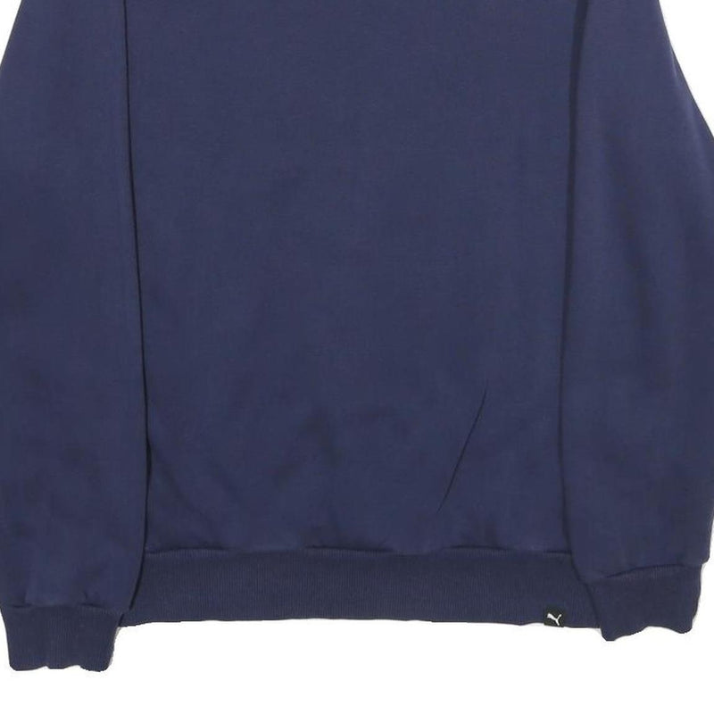 PUMA Mens Blue Crew Neck Sweatshirt M Cotton Blend Pullover Casual Sportswear