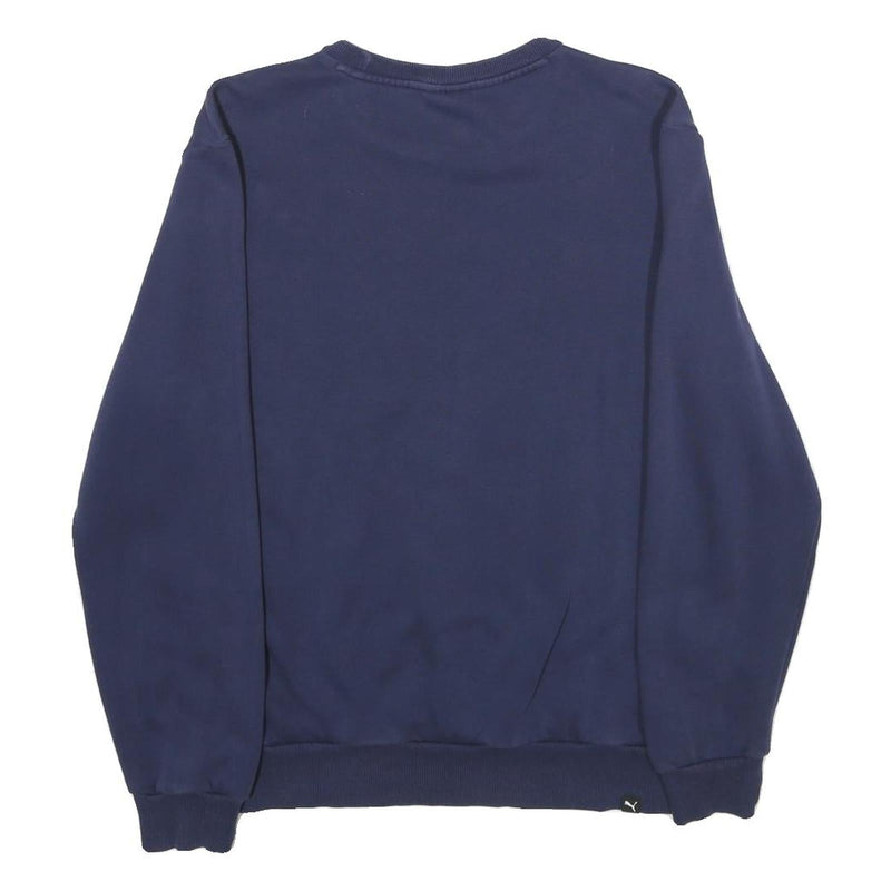 PUMA Mens Blue Crew Neck Sweatshirt M Cotton Blend Pullover Casual Sportswear