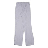 BRAGARD Womens Cotton Blend Regular Trousers W24 L33 Grey & White Check Pattern