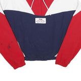 FILA Womens Red & Blue Colourblock Nylon Track Jacket S Retro Sportswear