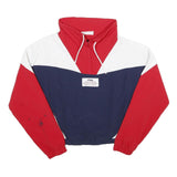 FILA Womens Red & Blue Colourblock Nylon Track Jacket S Retro Sportswear